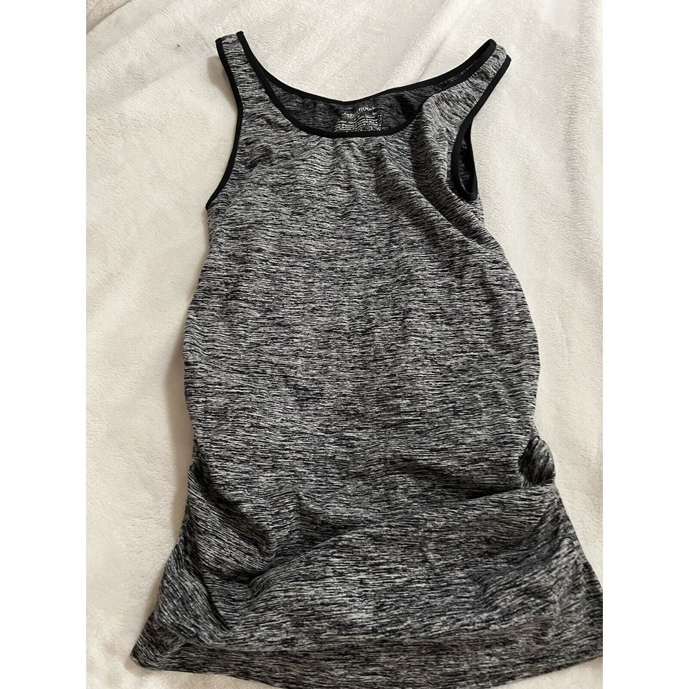 Motherhood, women's maternity grey/black athletic tank top size small‎